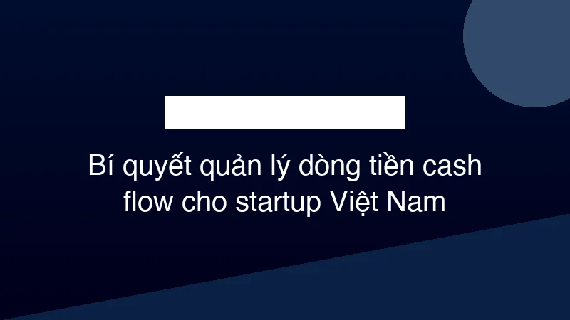 Hình ảnh minh họa Bí quyết quản lý dòng tiền cash flow cho startup Việt Nam