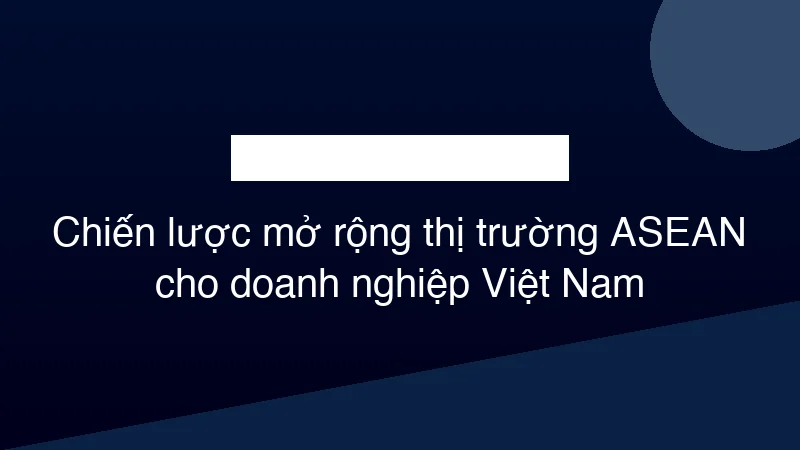 Hình ảnh minh họa Chiến lược mở rộng thị trường ASEAN cho doanh nghiệp Việt Nam
