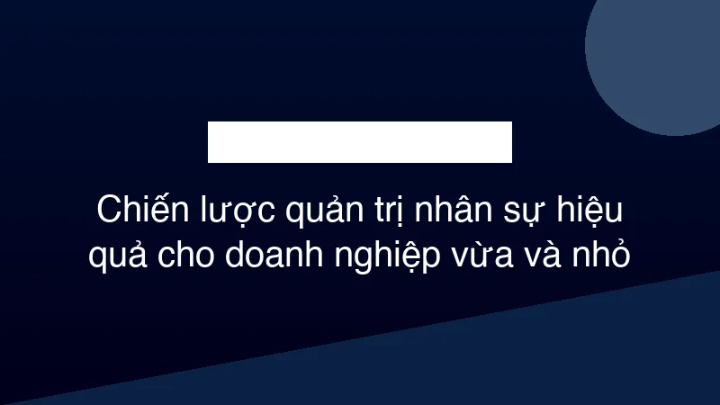 Hình ảnh minh họa Chiến lược quản trị nhân sự hiệu quả cho doanh nghiệp vừa và nhỏ