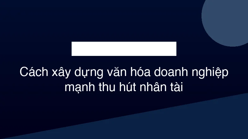 Hình ảnh minh họa Cách xây dựng văn hóa doanh nghiệp mạnh thu hút nhân tài